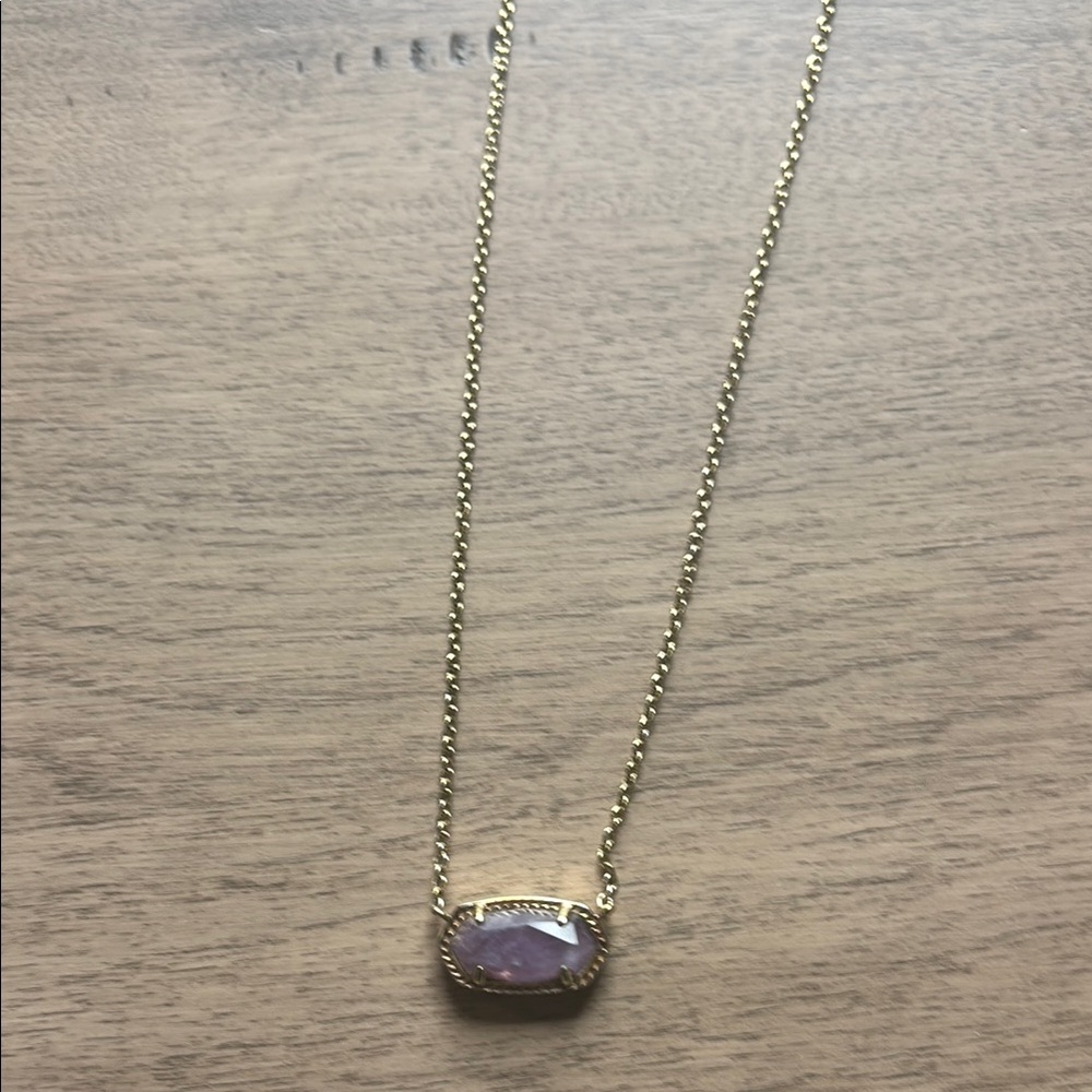 Elegant Kendra Scott Gold and Purple Pendant Necklace
